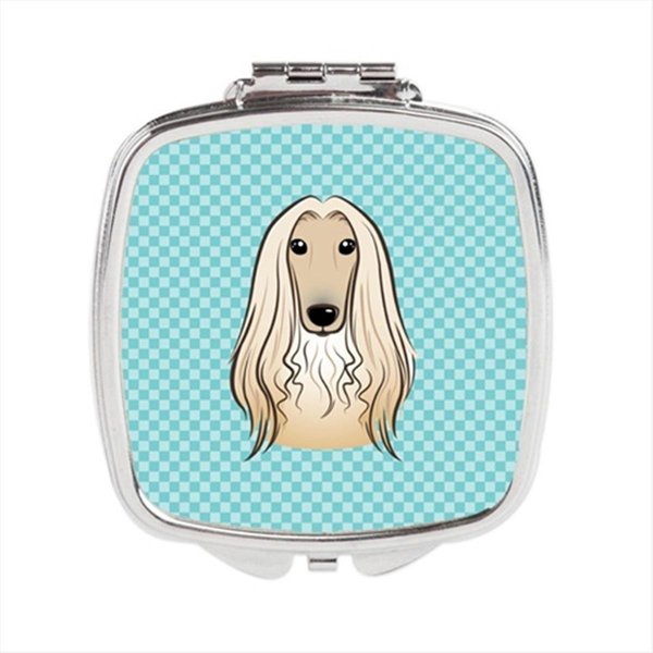 Carolines Treasures Checkerboard Blue Afghan Hound Compact Mirror- 2.75 x 3 x .3 In. BB1182SCM